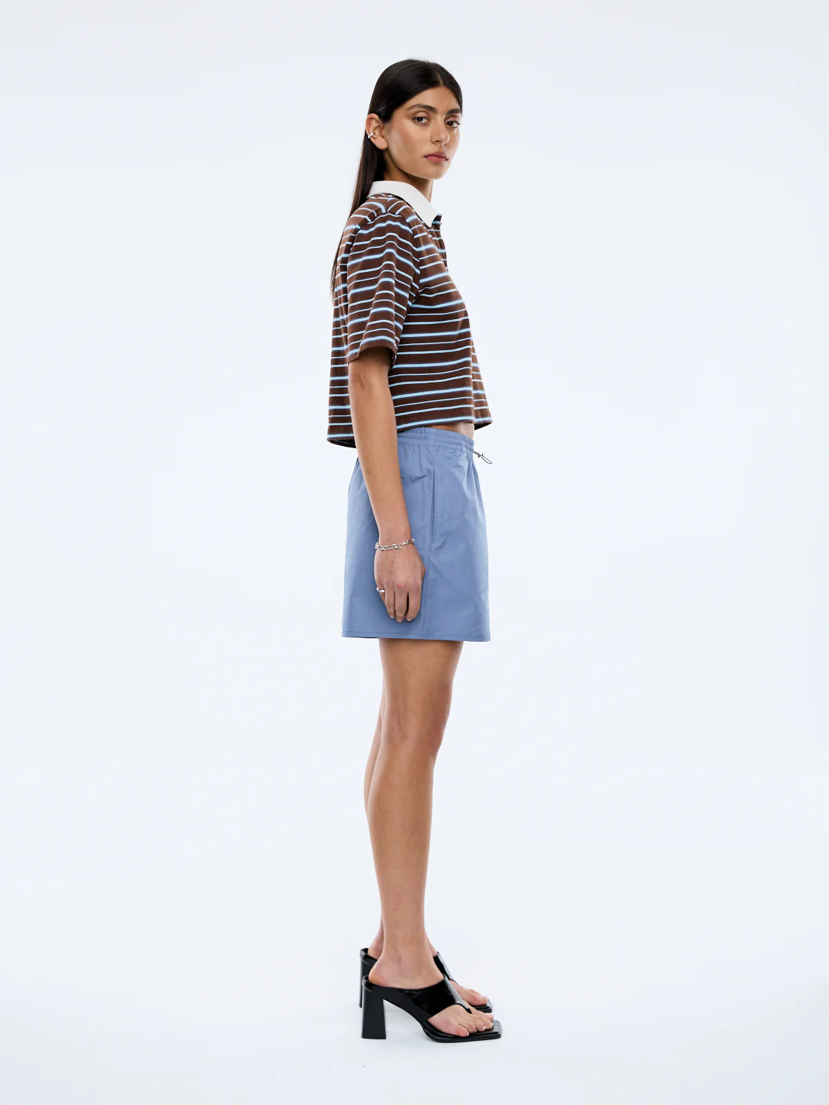 Violet Short Sleeve Polo Blue/Choc | Ena Pelly