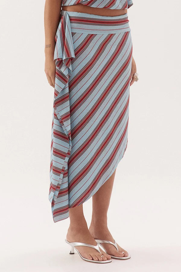 Zumi Stripe Skirt - Blue | Sovere