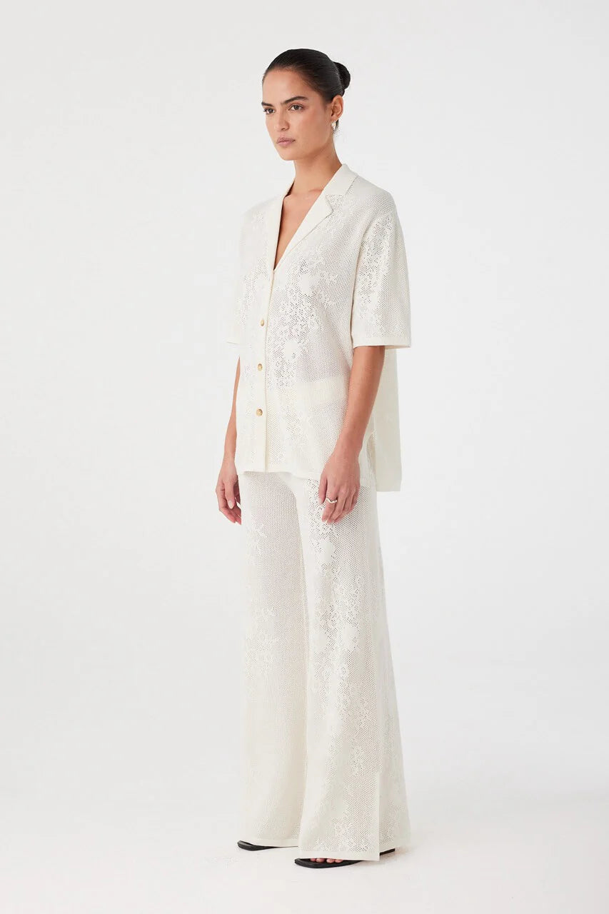 Aster Crochet Shirt - Cream | Arcaa