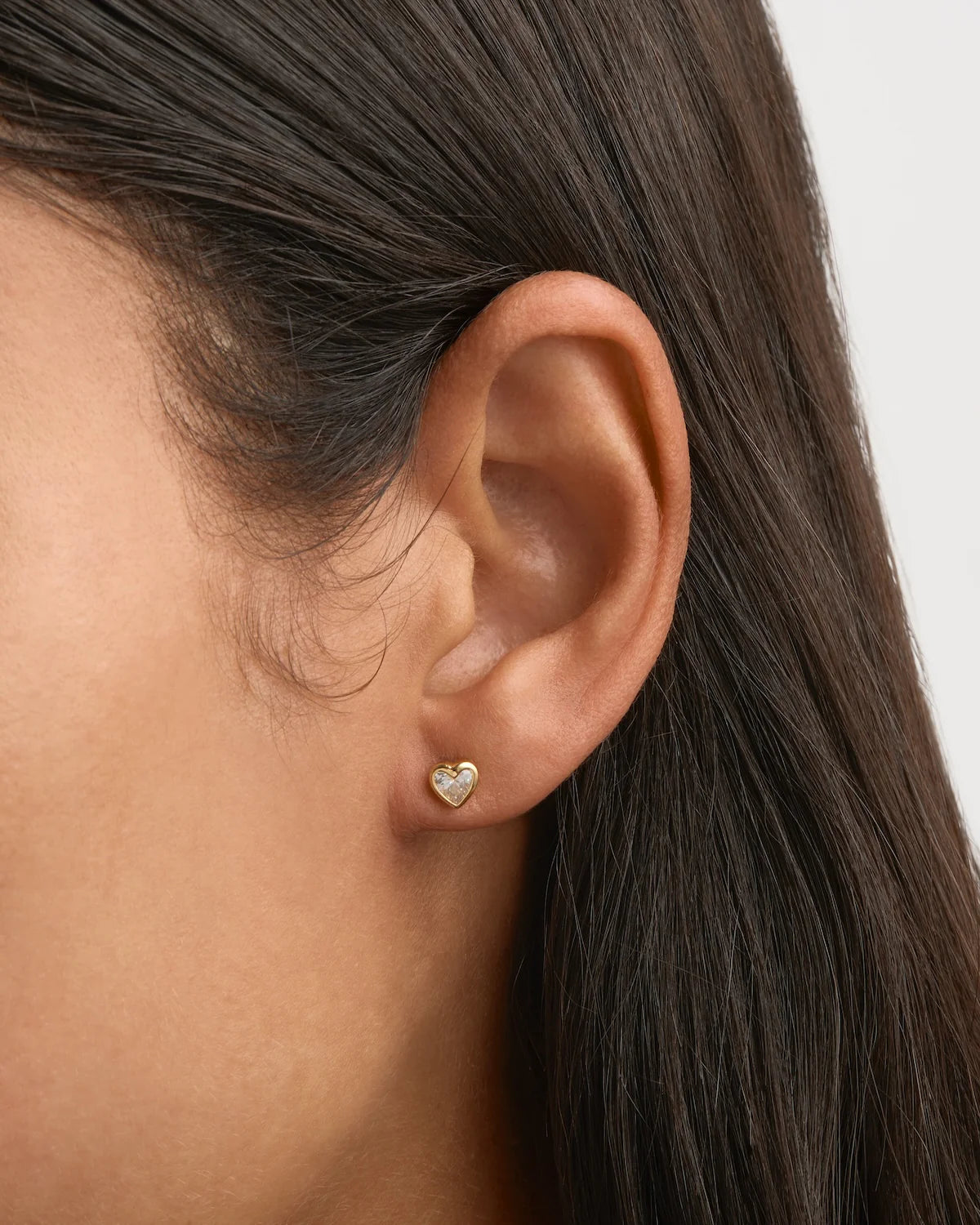 18k Gold Vermeil Radiant Heart Stud Earrings | By Charlotte