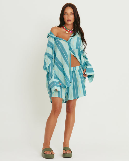 The Boxer Short - Pop Stripe Blue | Sabbi