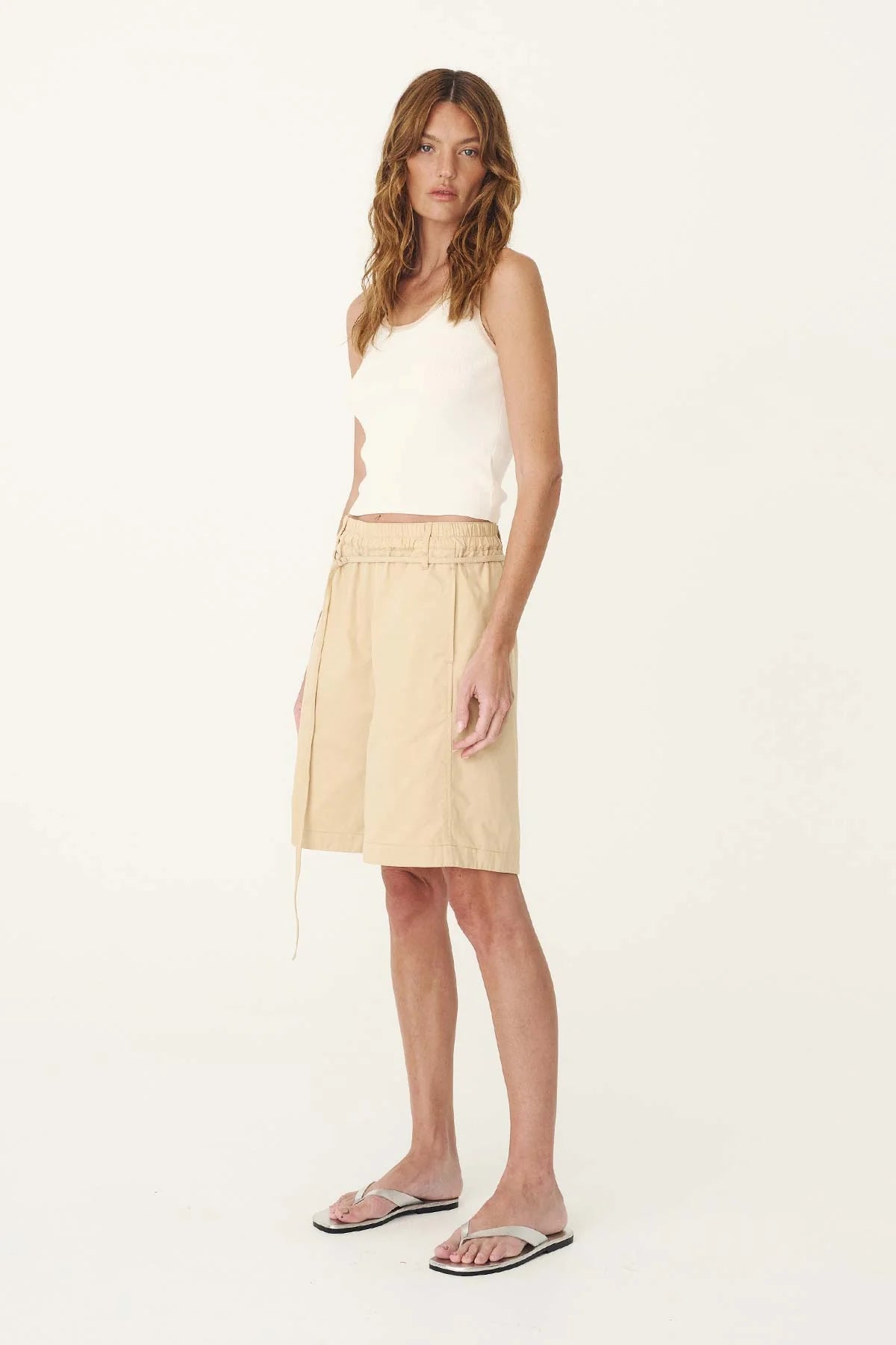 Maryanne Longline Shorts - Khaki | Rowie