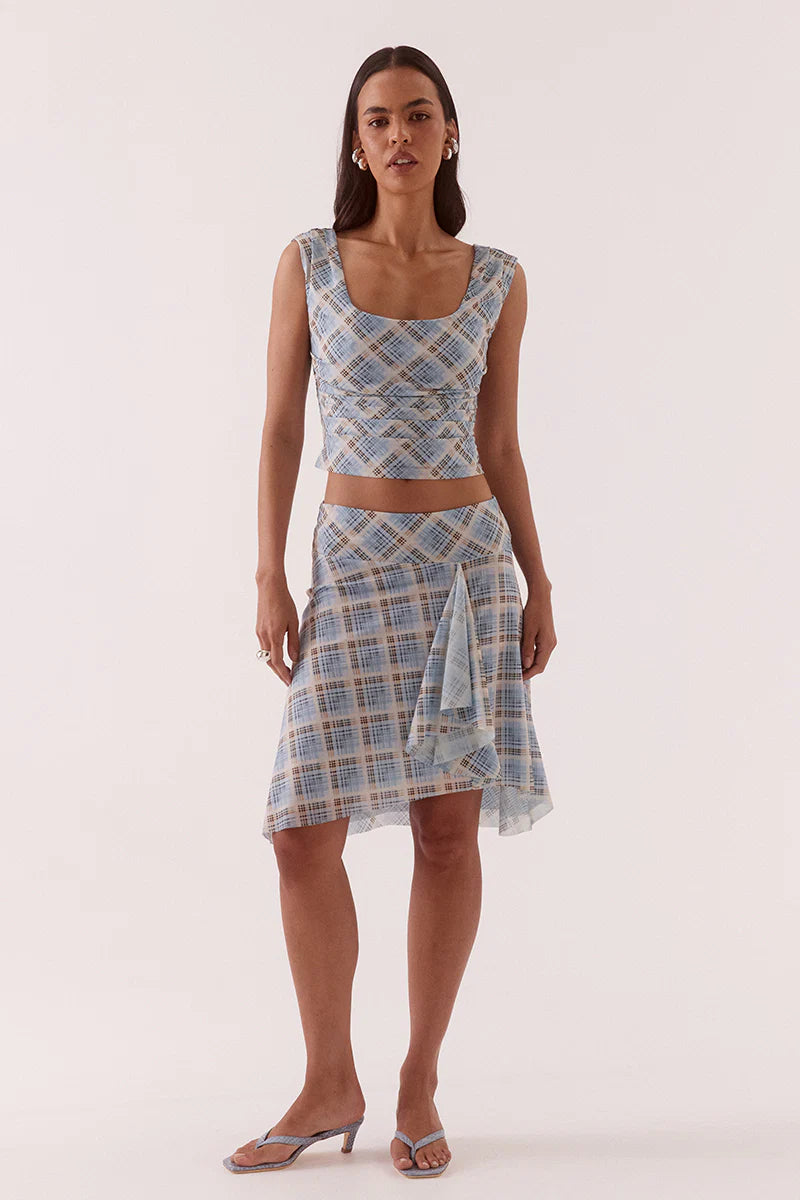 Novalyn Plaid Skirt - Check | Sovere