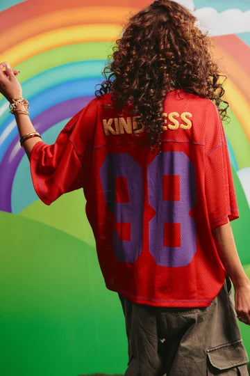 The Shine Bright Mesh Tee - Red | Sabbi