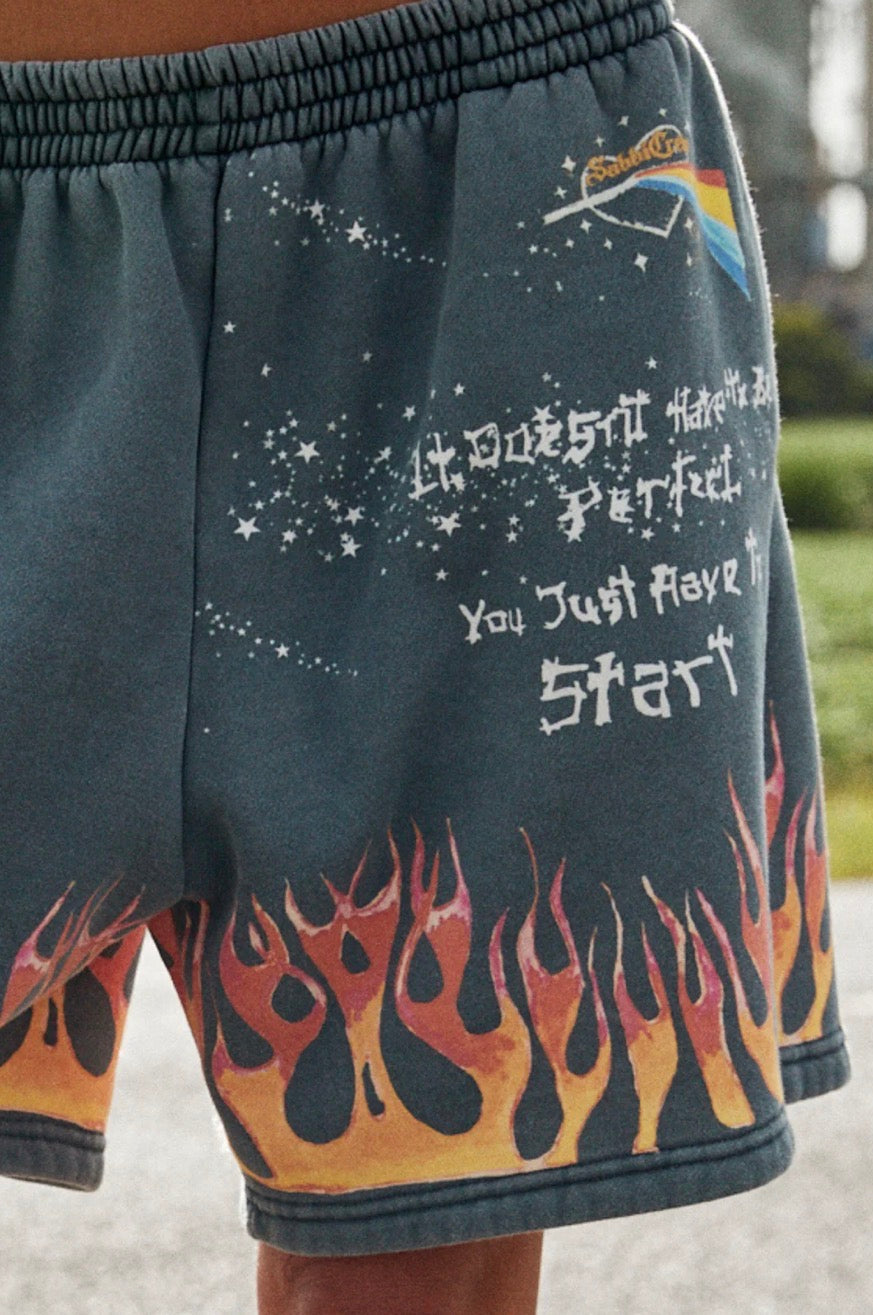 Flaming Black Shorts | Sabbi