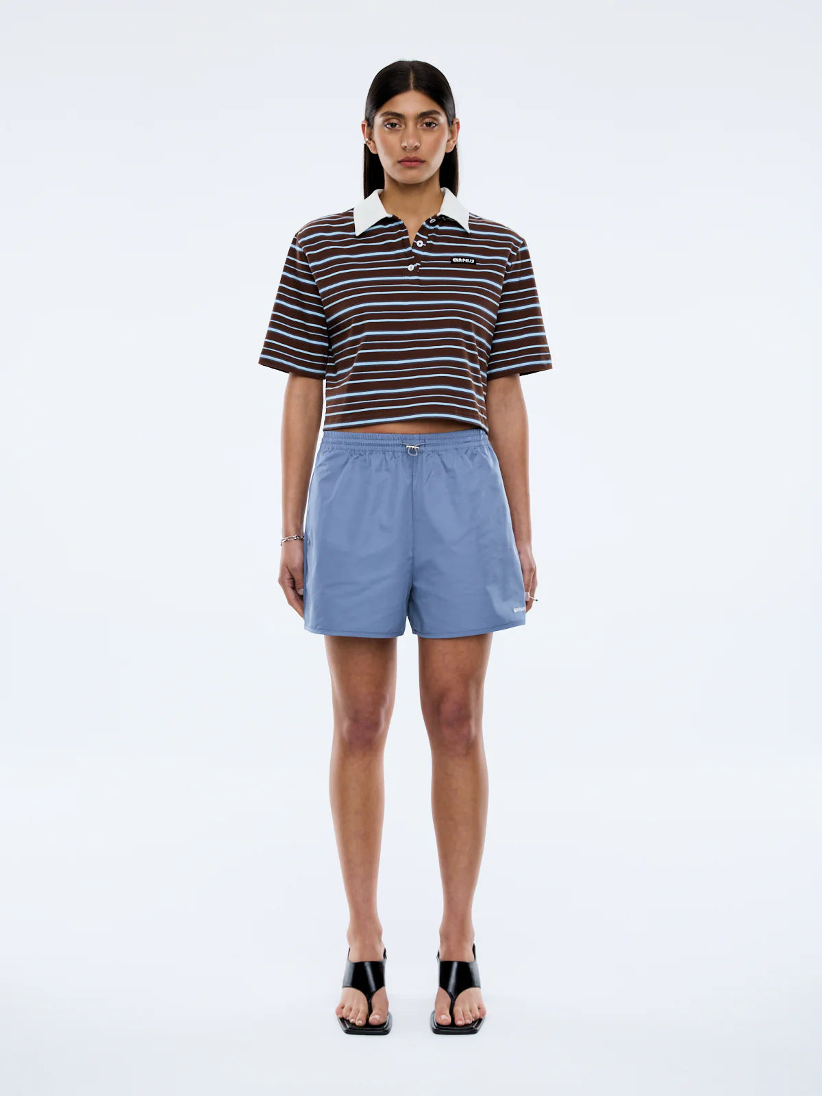 Violet Short Sleeve Polo Blue/Choc | Ena Pelly