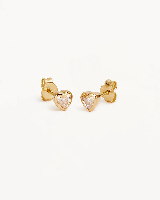 18k Gold Vermeil Radiant Heart Stud Earrings | By Charlotte