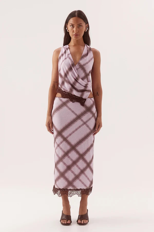 Ashti Slip Skirt - Plaid | Sovere