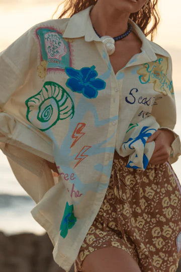 The Don Julio Shirt - Seas The Day - Cream | Sabbi