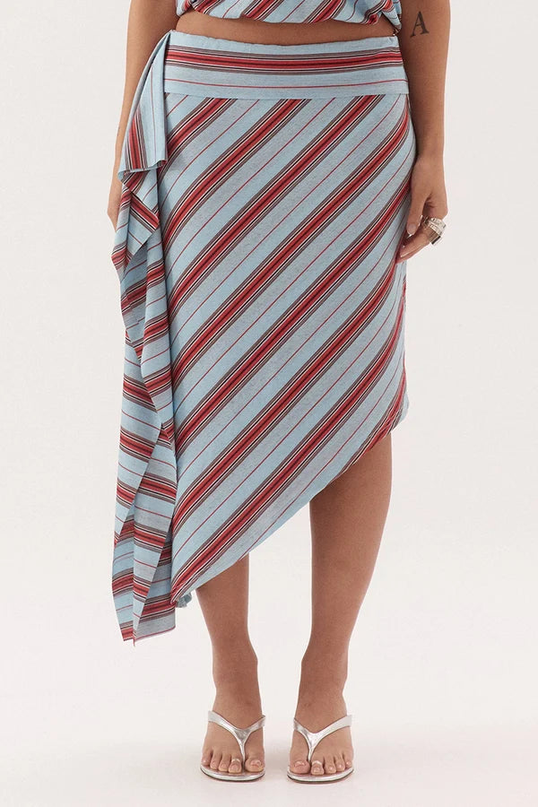 Zumi Stripe Skirt - Blue | Sovere