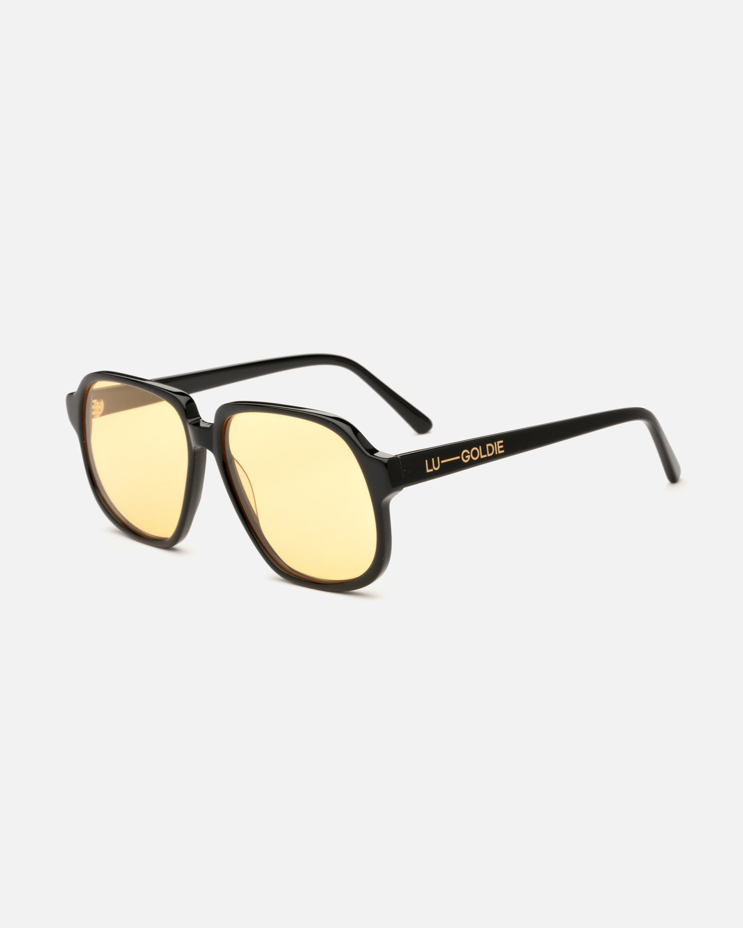 Delphine Sunglasses Black & Lemon| Lu Goldie