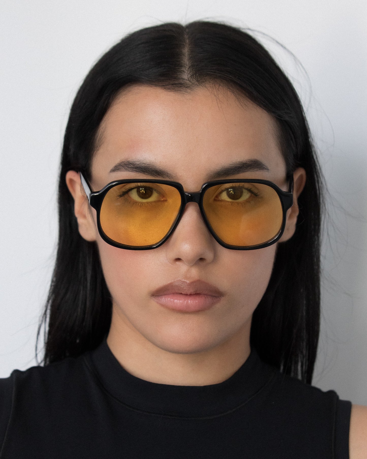 Delphine Sunglasses Black & Lemon| Lu Goldie