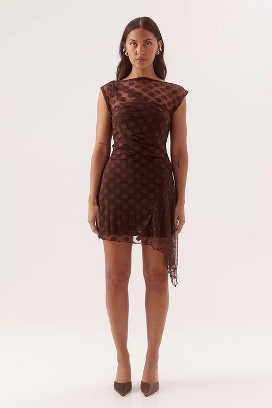 Blyth Mini Dress - Chocolate | Sovere