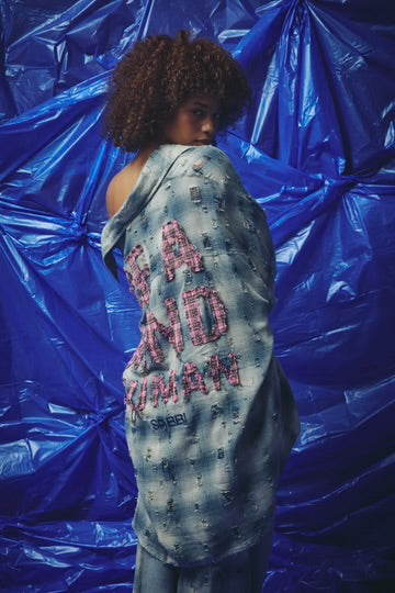 Be A Kind Human Oversized Shirt - Blue | Sabbi