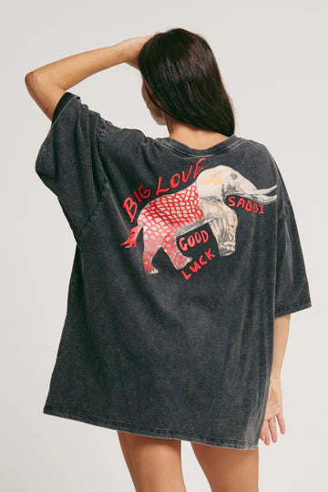 Elephant Safari Tee - Black | Sabbi