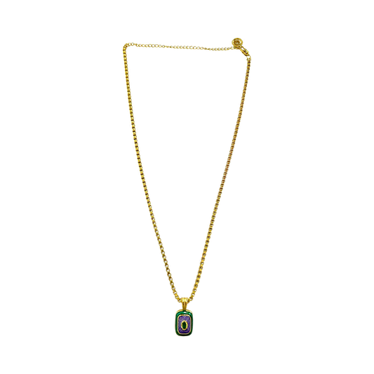 Eva Necklace Green Onyx Gold| Mountain & Moon