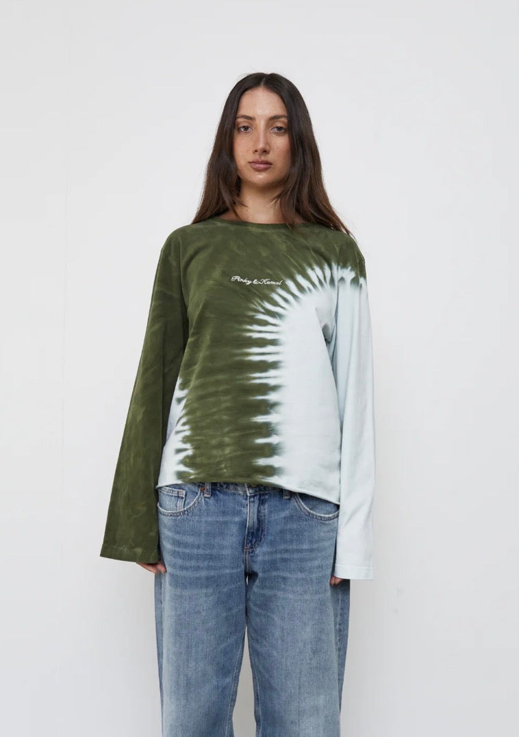 The Dye Long Sleeve Top - Blue/Green | Pinky & Kamal