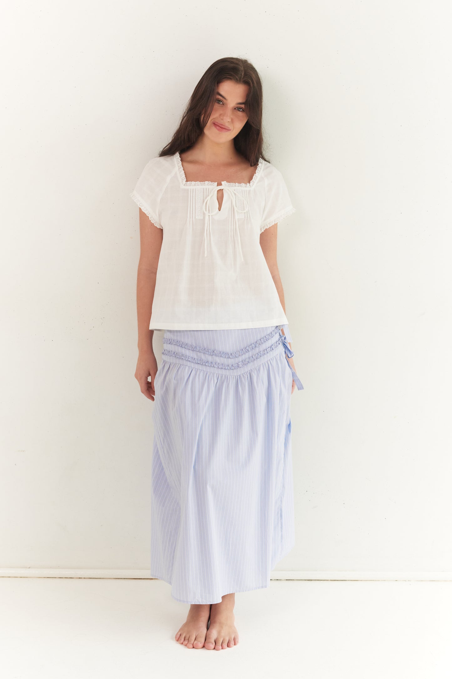 Annika Midi Skirt - Azure | Juni