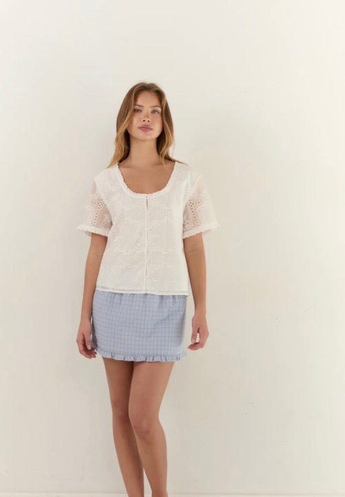 Alenka Lace Blouse - Blanc | Juni