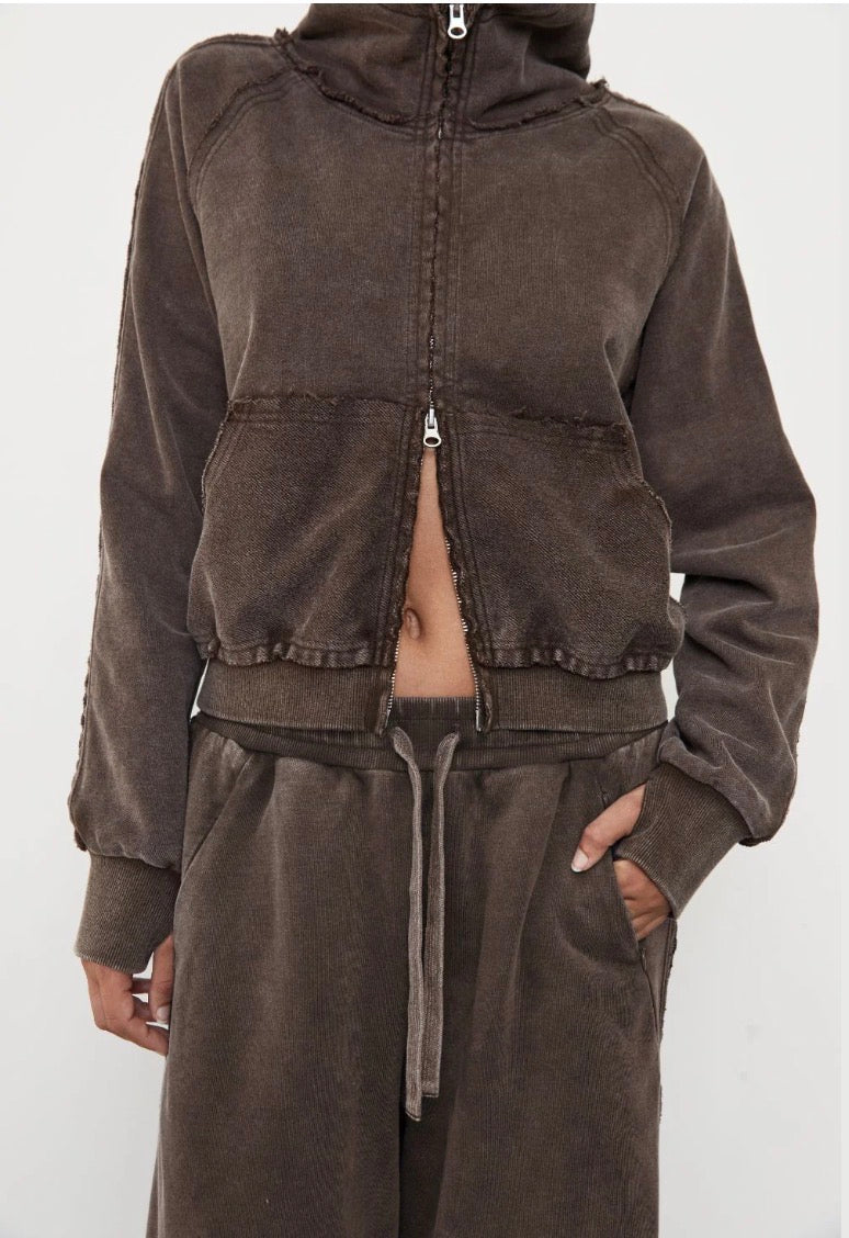Zip Up Hoodie - Soil Acid Wash | Pinky & Kamal