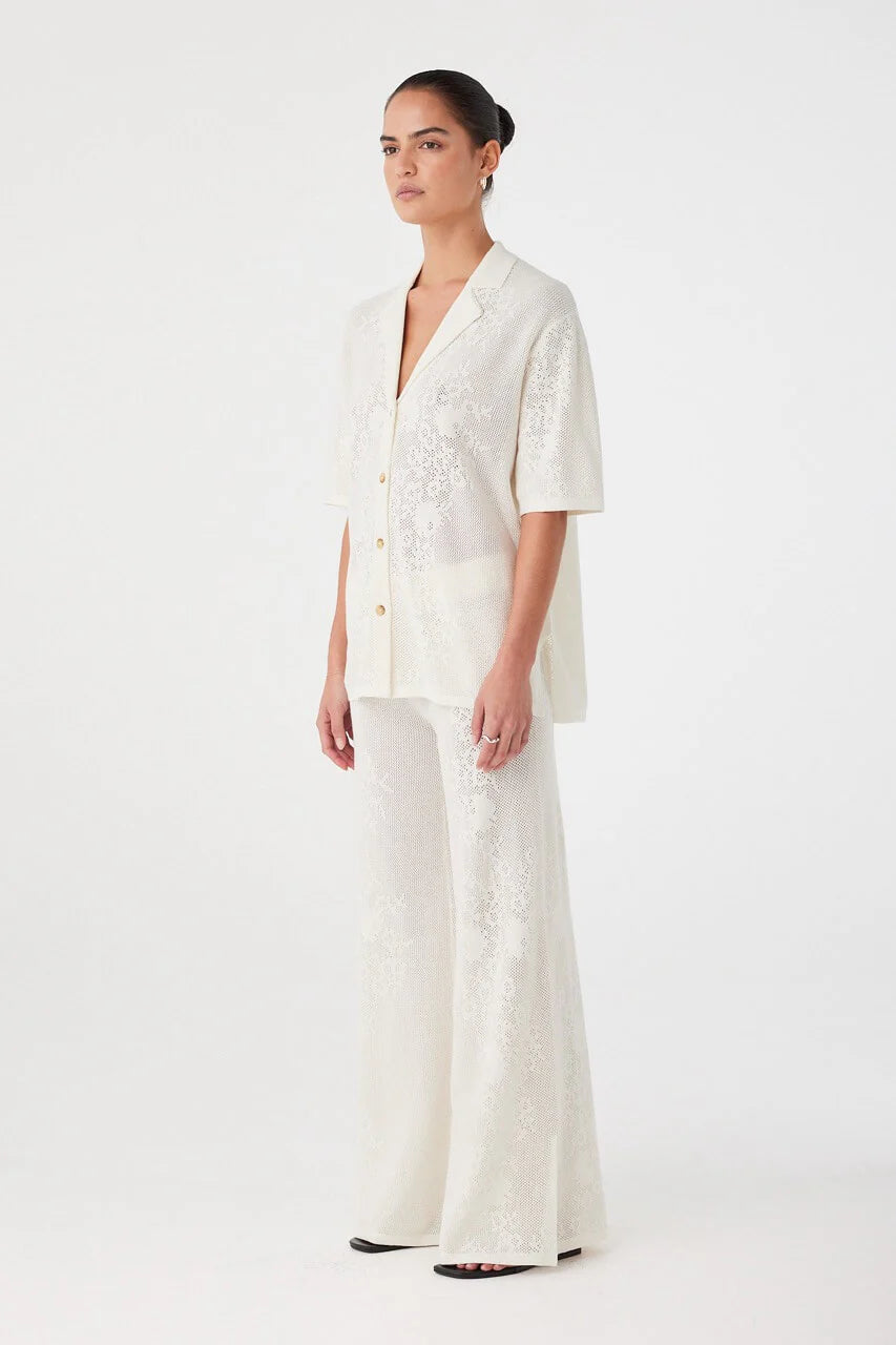 Aster Crochet Pant - Cream | Arcaa