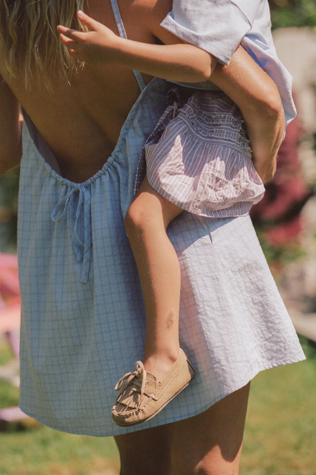 Corinne Mini Dress - Sky Check | Juni