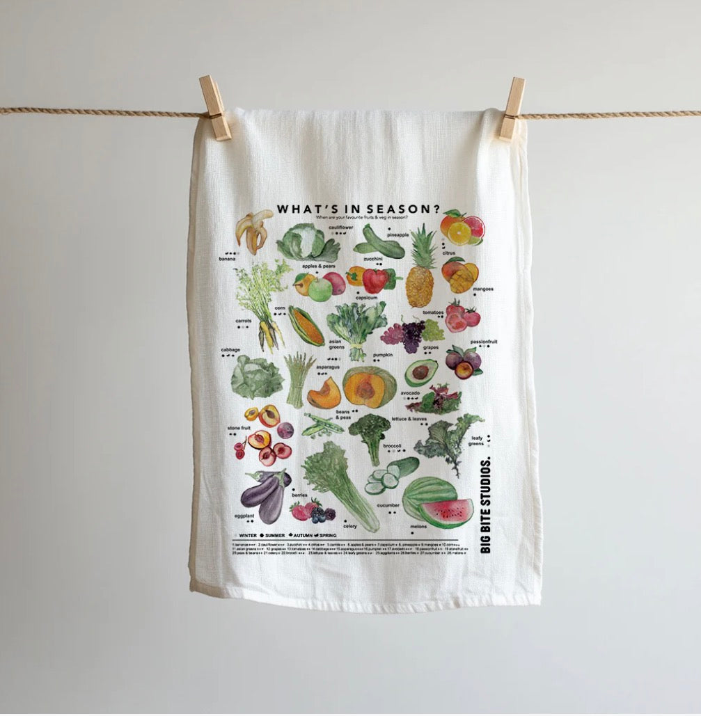 Tea Towel - What’s in Season | Big Bite Studios