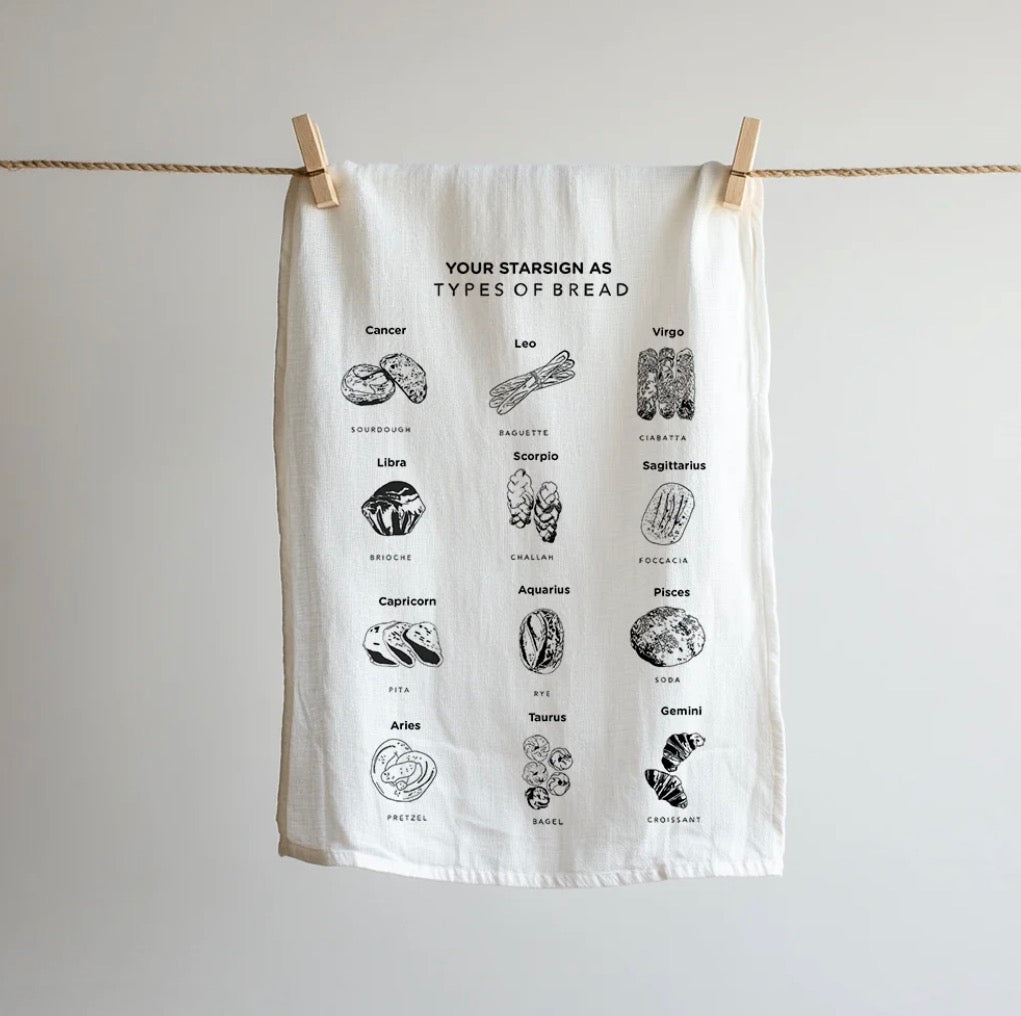 Tea Towel - Your Star Sign as Bread | Big Bite Studios