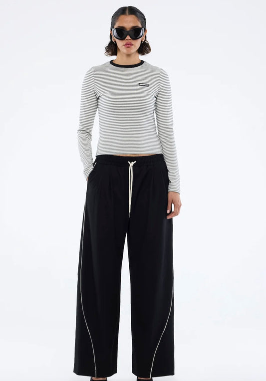 Bowie Wide Leg Pant - Black | Ena Pelly