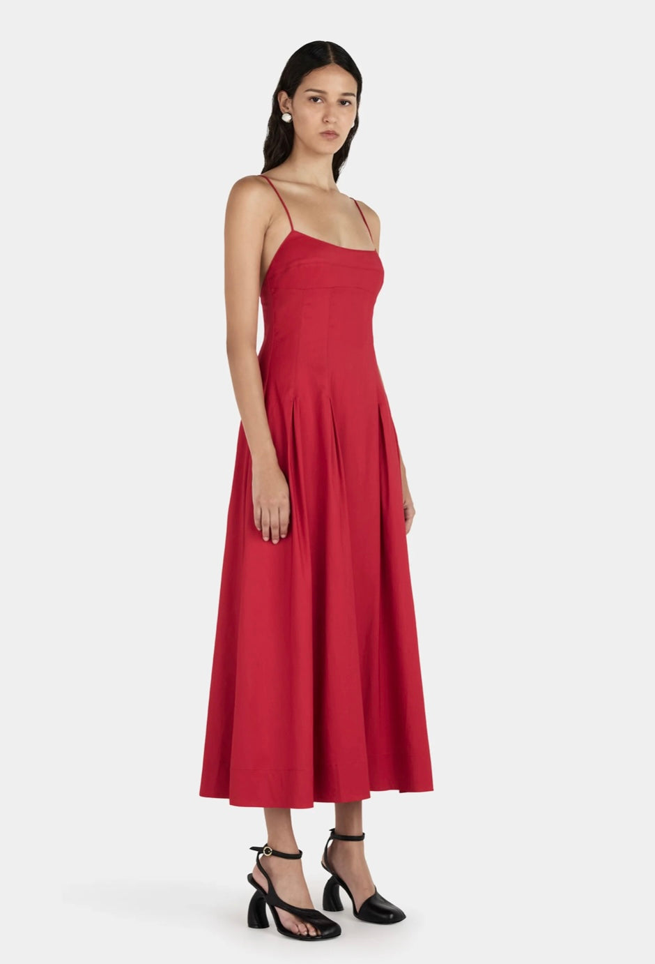 Carlotta Midi Dress - Samba Red | Hansen & Gretel