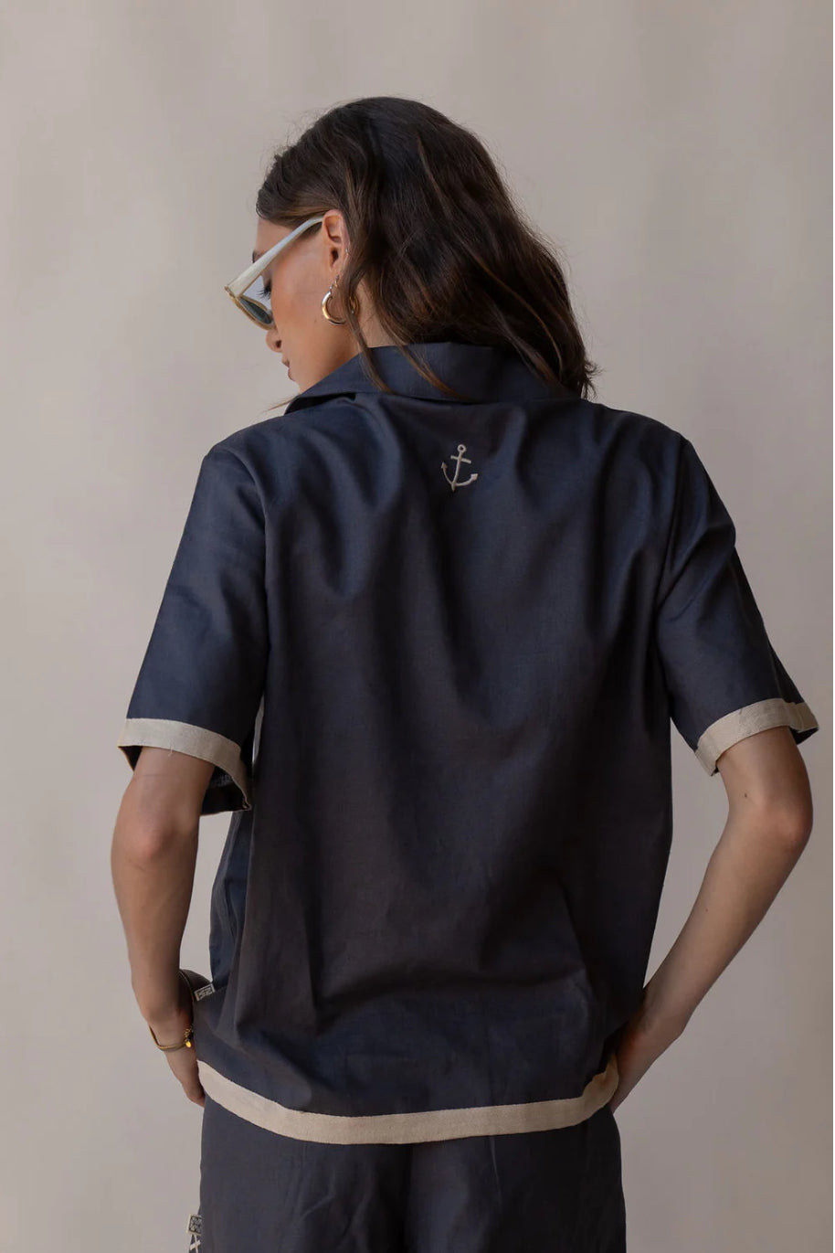 Del Mar Shirt - Charcoal | Araminta James