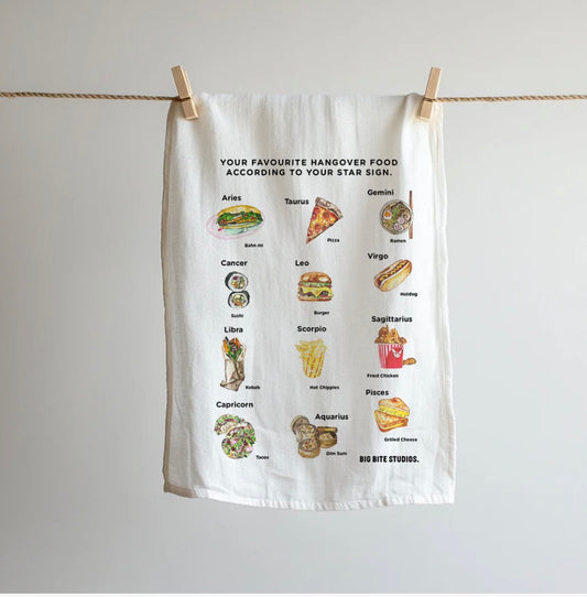 Tea Towel - Your Star Sign As Hangover Food