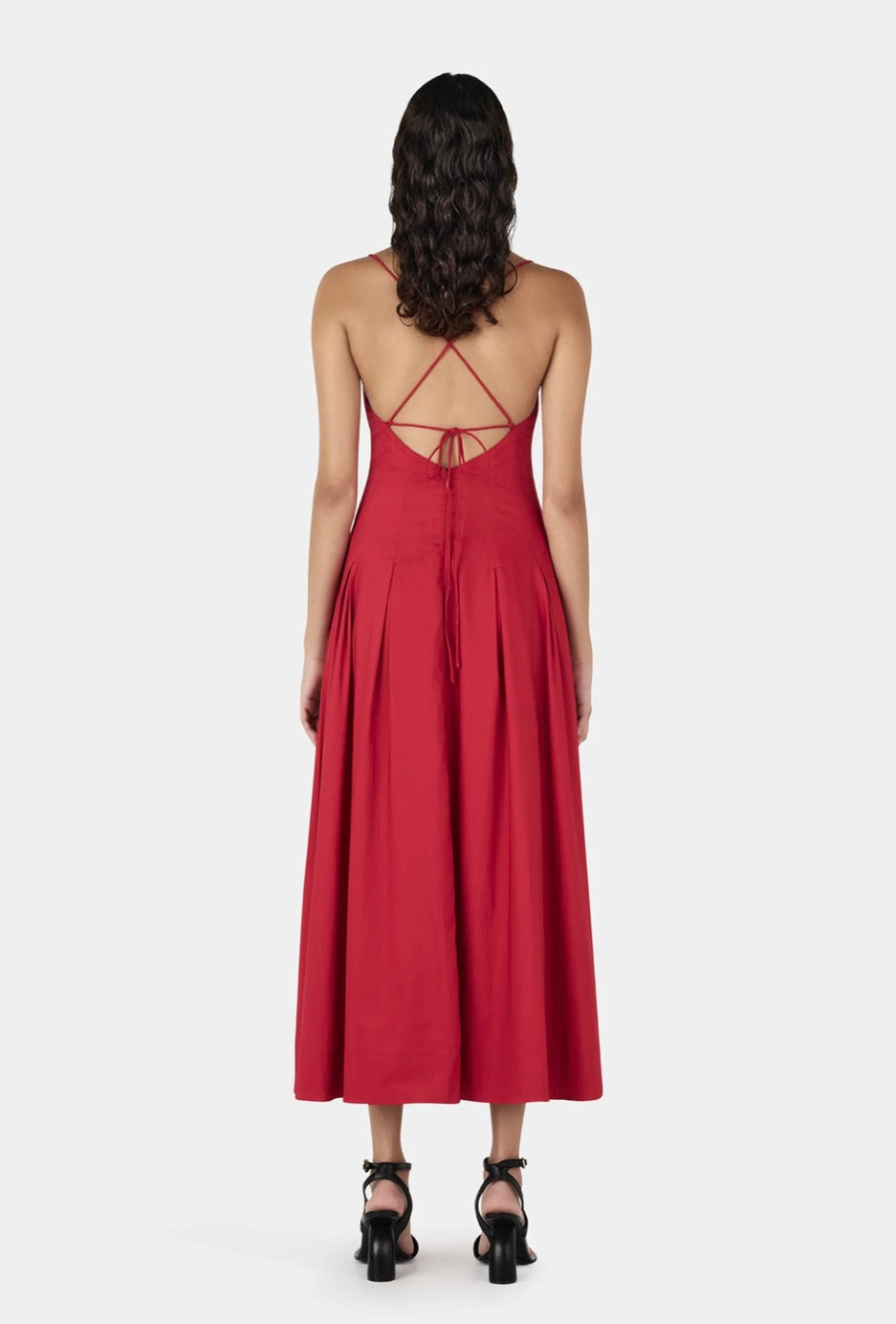 Carlotta Midi Dress - Samba Red | Hansen & Gretel