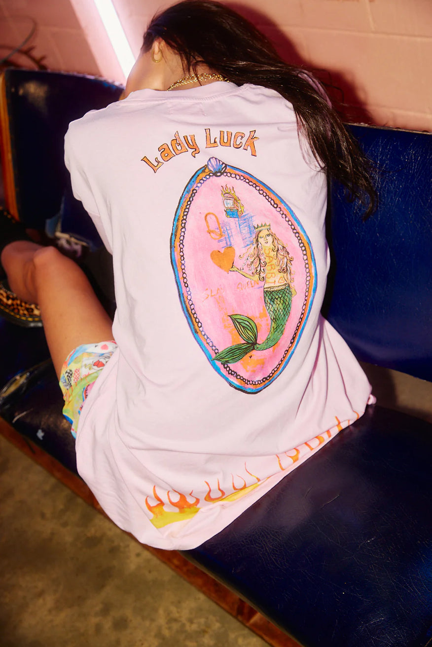 The Very Oversized Lucky Mermaid Tee Pink | Sabbi The Store