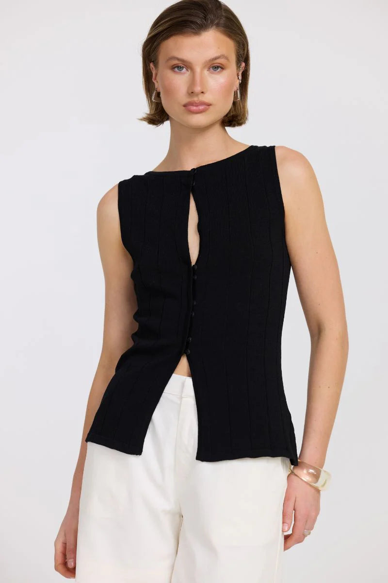 Tranquil Knit Top Black | Sovere