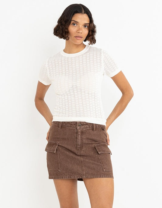 Ojai Pointelle Knit Top - White | Rhythm