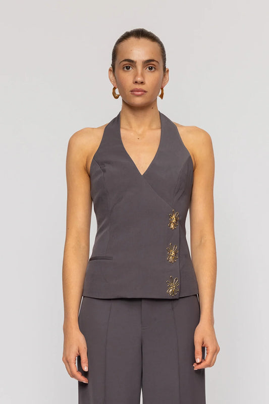 Inka Vest Top - Ash | The Wolf Gang