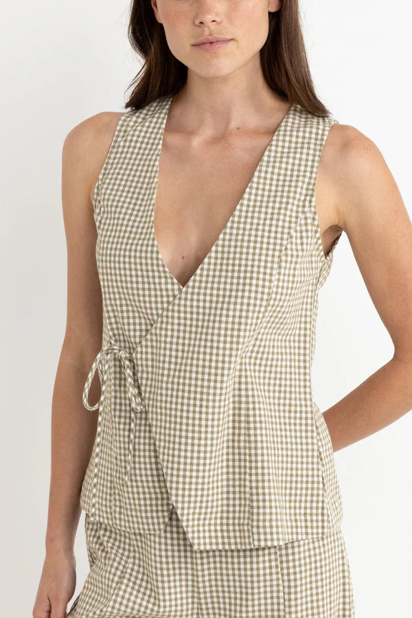 Lola Wrap Front Vest - Olive | Rhythm