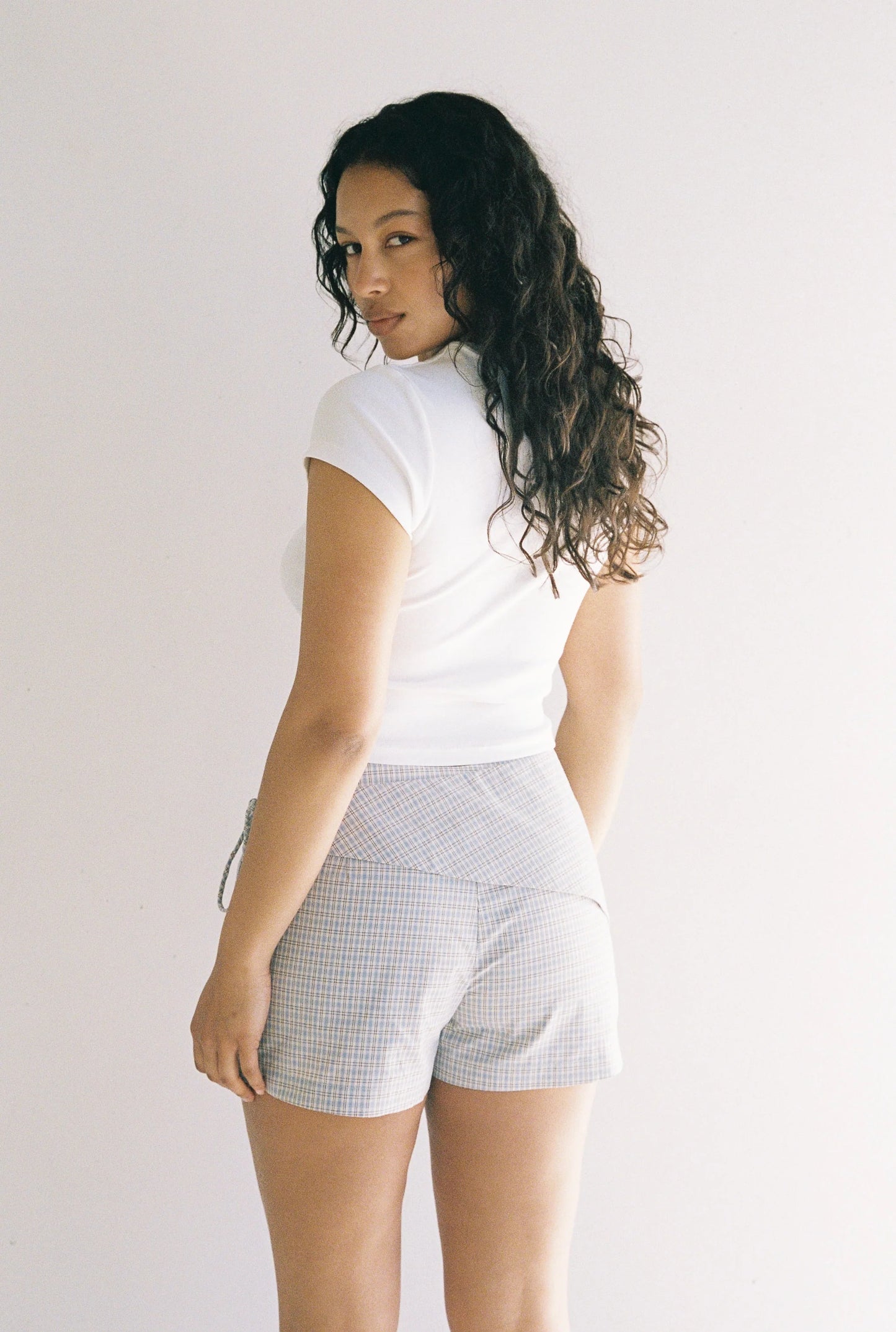 Madison Tailored Short - Blue Check | Juni
