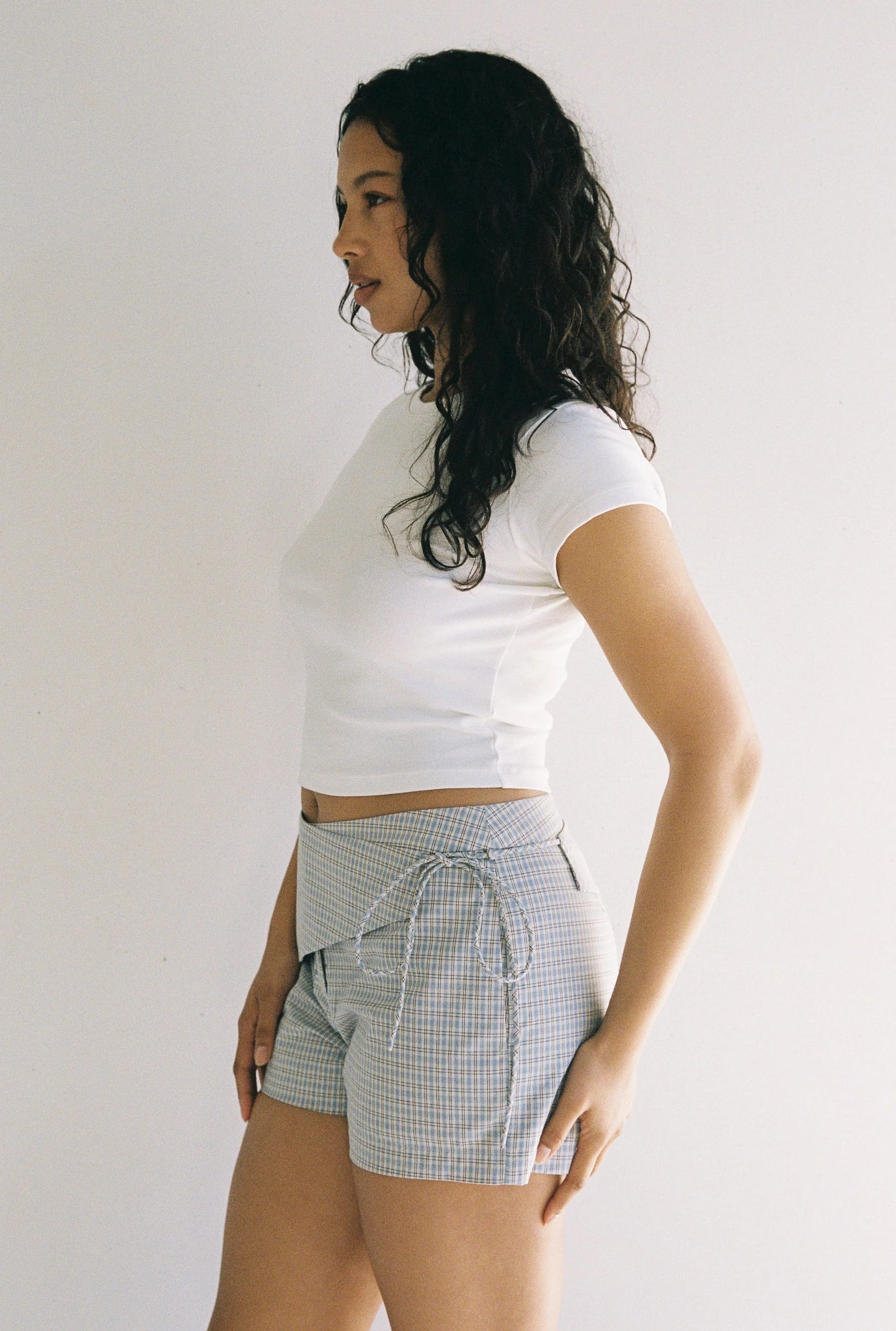 Madison Tailored Short - Blue Check | Juni