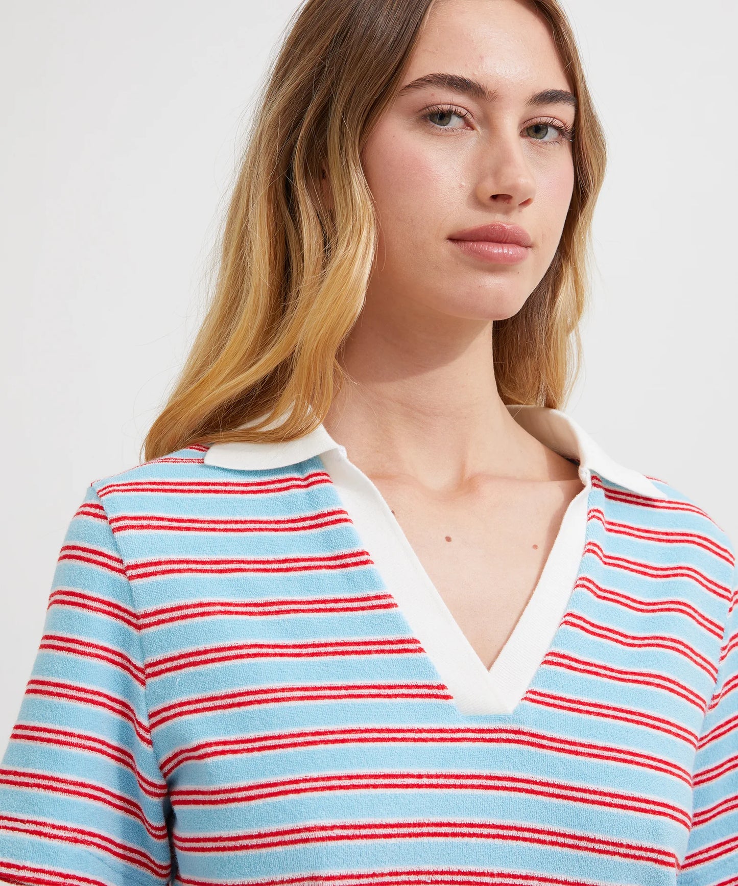 Terry Polo - Blue / Red Stripe | Holiday Shop