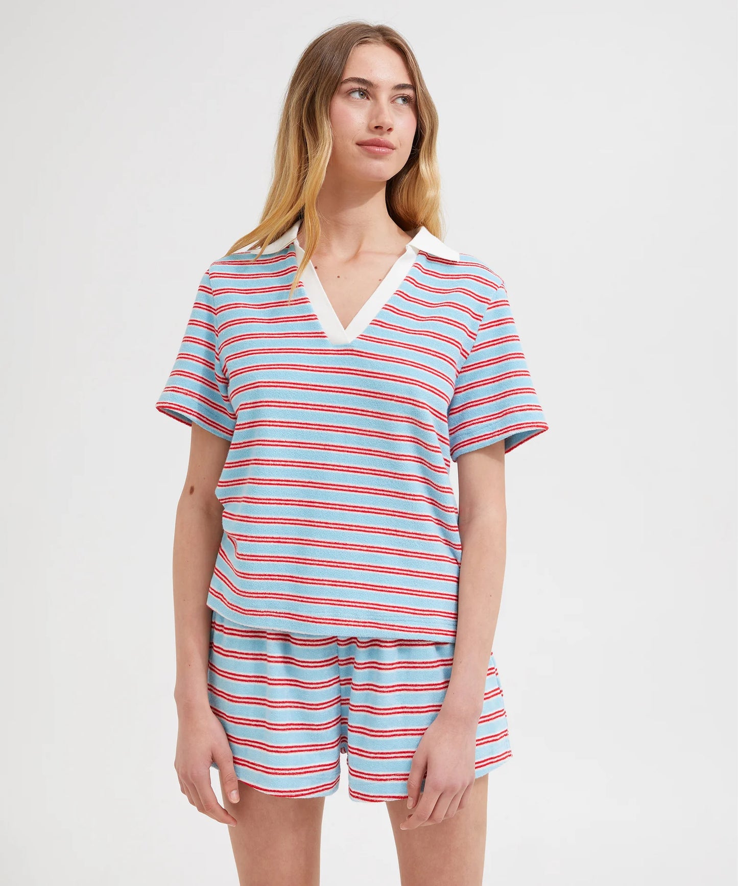 Terry Polo - Blue / Red Stripe | Holiday Shop