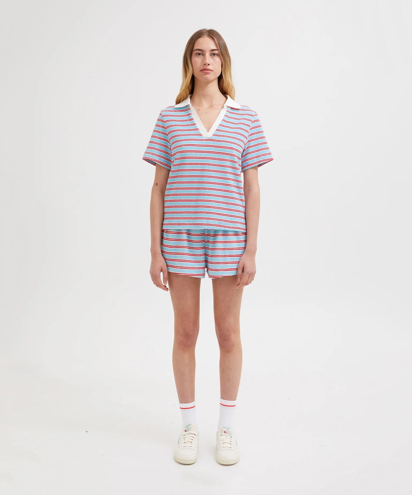 Terry Shorts - Blue / Red Stripe | Holiday Shop