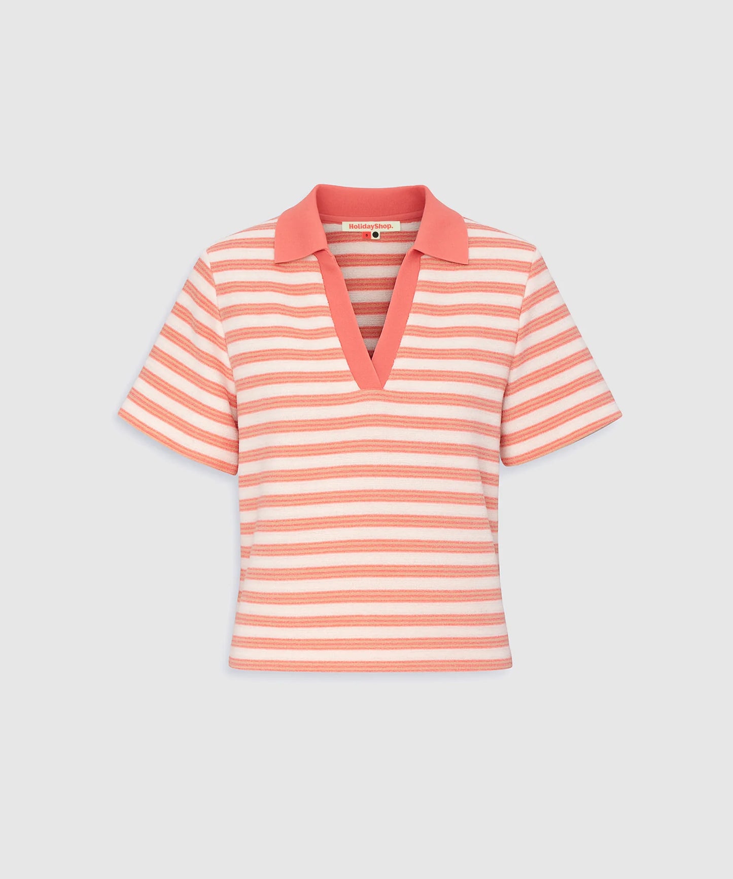 Terry Polo - Coral/ White Stripe | Holiday Shop