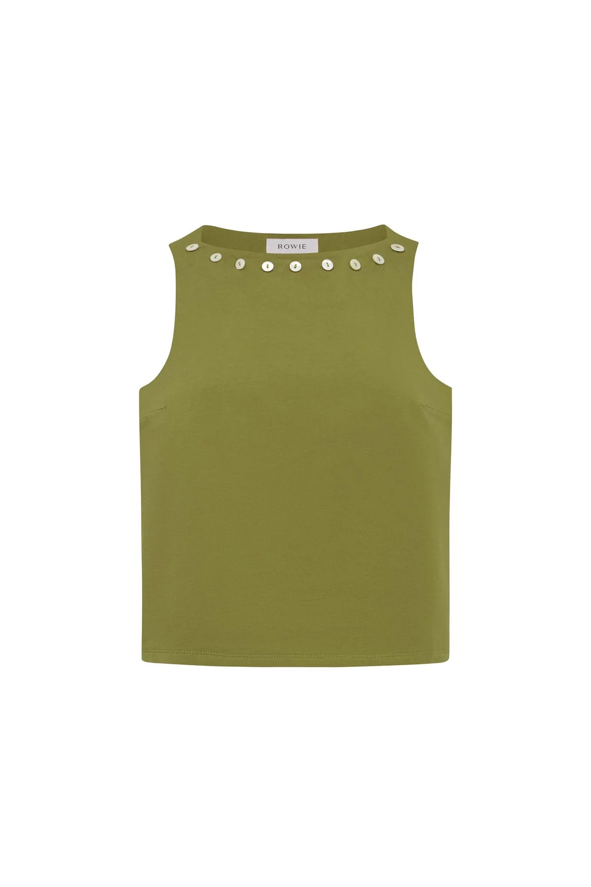 MURIEL BUTTON BOATNECK TANK | ROWIE