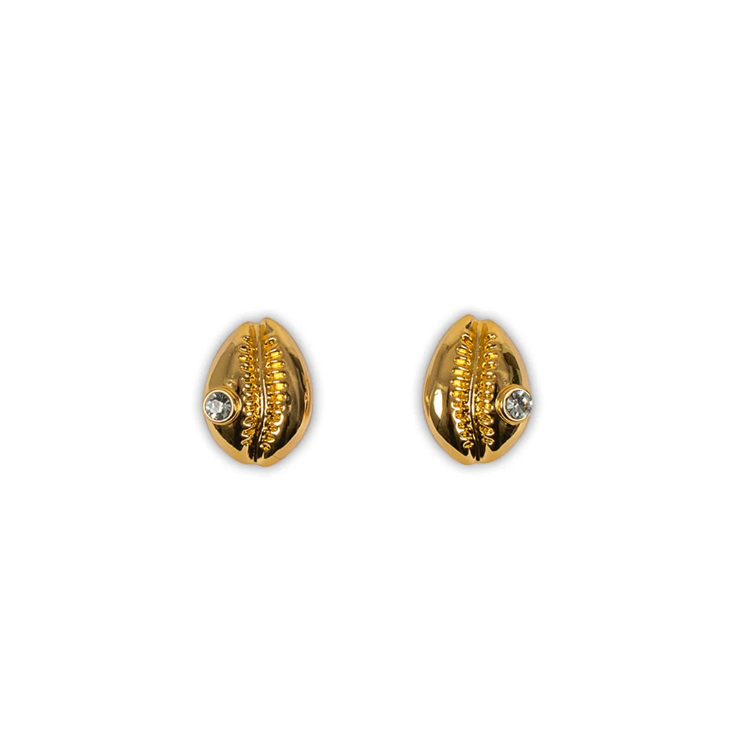Cowrie Earrings Gold | Briwok