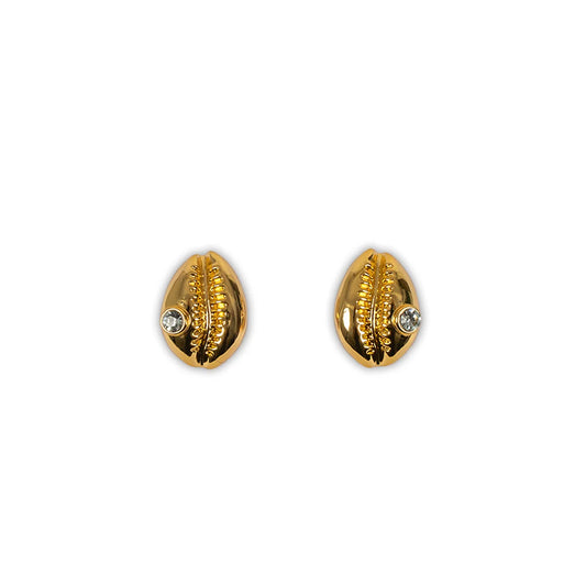 Cowrie Earrings Gold | Briwok