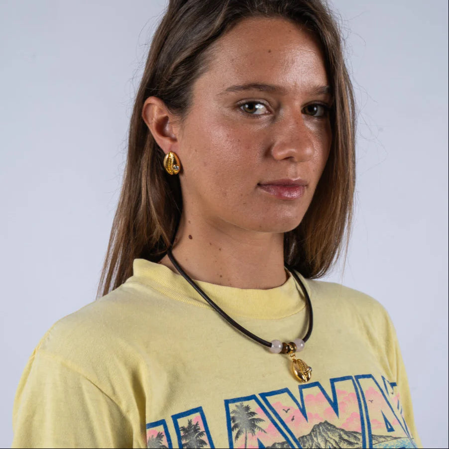 Cowrie Earrings Gold | Briwok