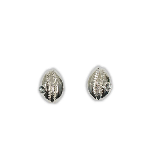 Cowrie Earrings Silver | Briwok