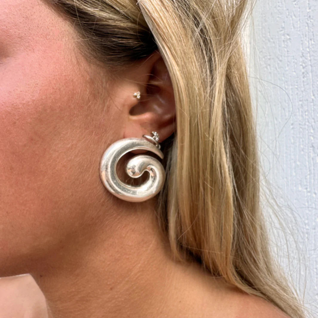Silver Swirl Earrings | Briwok